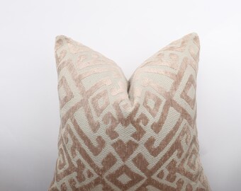 Beige and Off White Woven Pillow Cover, Beige Abstract Pillow, Extraordinary Design Pillow Cover, Decorative  Pillow, All Sizeable