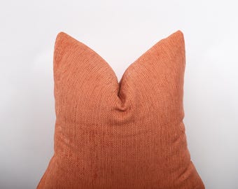 Burnt Orange Linen Pillow Cover, Orange Throw Pillow, Orange Cushion, Orange Luxury Linen Cushion Cover, Orange Euro Sham, All Sizeable