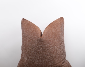 Brown and White Silk Pillow Cover, Brown Silk Cushion, Modern Decorative Pillow, Luxury Fabric Throw Pillowcase, All Sizeable