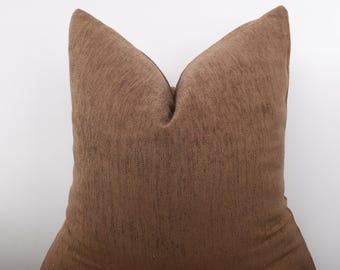 Brown Linen Pillow Cover, Brown Throw Pillow, Brown Cushion, Brown Luxury Linen Cushion Cover, Brown Linen Euro Sham, All Sizeable