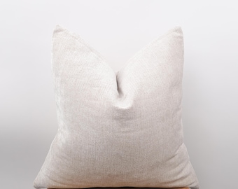 White and Beige Basketweave Pillow Cover, White and Beige Silk Cushion, Modern Neutral Throw Pillowcase, All Sizeable