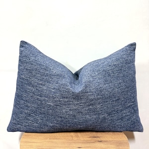 Navy Linen Basketweave Woven Pillow Cover, Navy Blue Cushion, Linen Textured Fabric , Modern Farmhouse Decor, Decorative Boho Cushion Cover