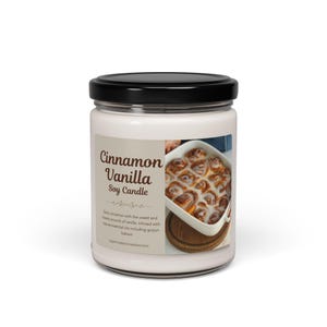 Cinnamon Vanilla Scented Soy Candle, Cozy Home Decor, Aromatherapy Gift Idea, Housewarming Present, Holiday Candle, Relaxing Self-Care Candl