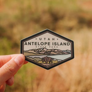 Vinylsticker Antelope Island State Park Utah | Laptopsticker | Bumpersticker | Sticker waterfles | Buitensticker