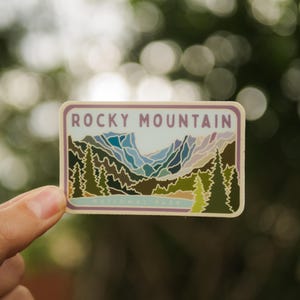 Rocky Mountain National Park Colorado Vinyl Sticker | Naklejka na laptopa | Naklejka na zderzak | Naklejka na butelkę z wodą | Naklejka zewnętrzna