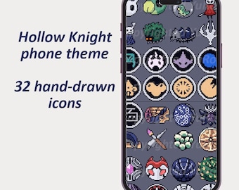 Pacote de ícones Hollow Knight | IOS, Android, Windows, Mac | Desenhado à mão