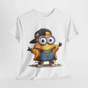 Minion T-Shirt, Cool Unisex  T-Shirt, Gift for Kids, Fun Gift for Birthdays, Funny T-Shirt, Gift For Her, Gift For Him, Black T-Shirt