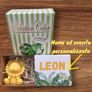 Bomboniera Candela leone leoncino giungla segnaposto nascita battesimo primo compleanno comunione