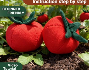 DIY Sew a Ripe Red Tomato with an Easy-to-Make PDF Pattern and Step-by-Step Tutorial