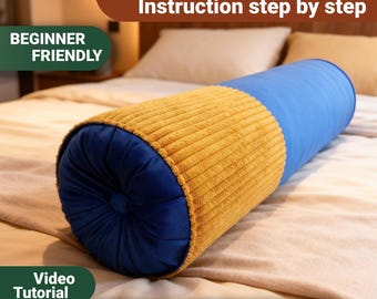 DIY Bolster Cushion Sewing Pattern: Cylindrical Pillow Template (PDF Download)