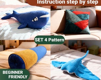 Set Pillow - 4 Sewing Pattern PDF and Step-by-step Instruction