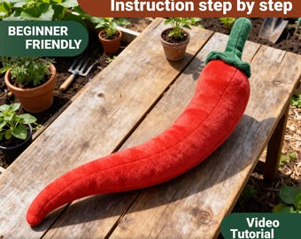 Plush Hot Chili Pepper - PDF Sewing Pattern and Video Tutorial
