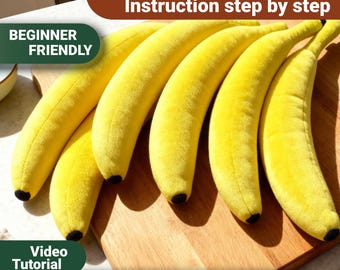 Creative pin cushion or plush mascot in a banana shape - Sewing pattern PDF