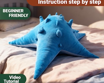 PDF sewing pattern for a starfish-shaped pillow with step-by-step instructions – perfect for DIY and home decor