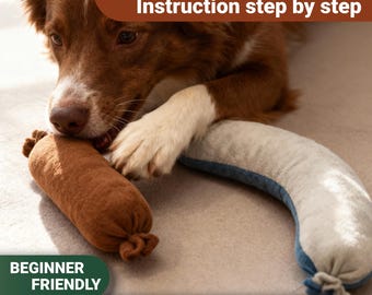 Plush Sausage Dog Toy Sewing Pattern – Beginner Friendly (PDF Download)