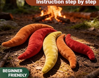 Plush Flame Sewing Pattern PDF: Three Sizes, Beginner Friendly (Digital Download)