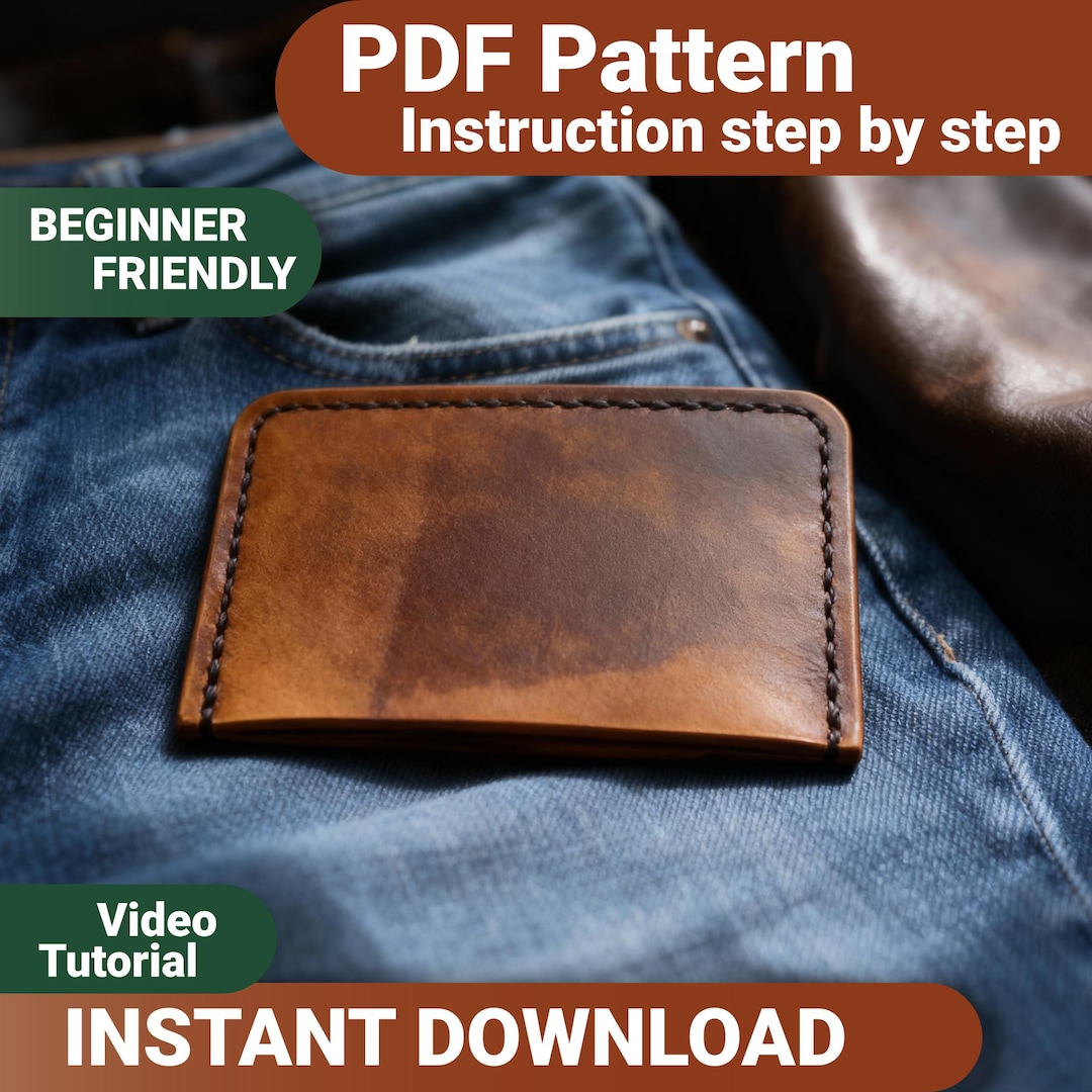 Leather Card Holder – DIY, PDF Pattern + Step-by-step Instructions - Etsy