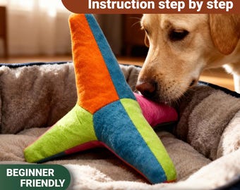 Plush dog toy – sewing PDF pattern with step-by-step instructions.