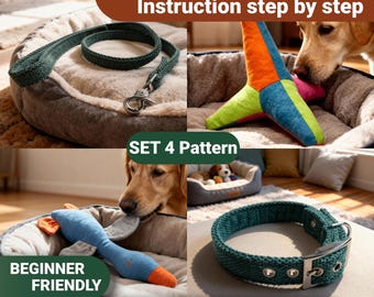 Dog Toy Sewing Patterns PDF – Plush Duck, Dog Toy, Collar & Leash DIY (Beginner Friendly