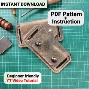 PDF Pattern for a Belt-Mounted Leather Wallet: Minimalist Card and Cash Holder