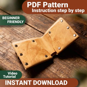 No Sew Leather Wallet Pattern: Minimalist DIY Template (PDF Download A4/US Letter Format)