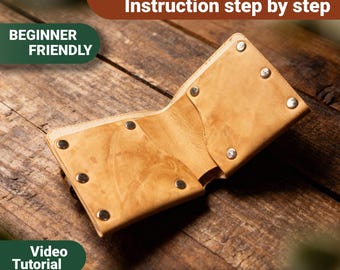 No Sew Leather Wallet Pattern: Minimalist DIY Template (PDF Download A4/US Letter Format)