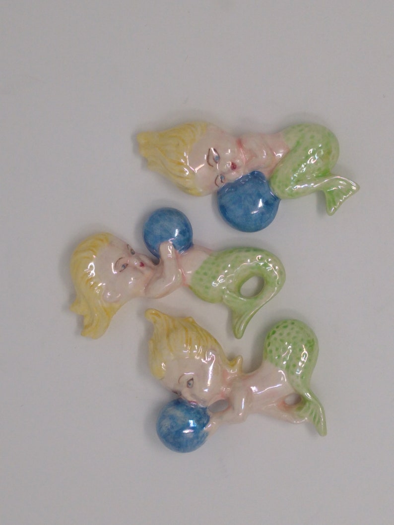 Ceramic Wall Pocket Mermaids