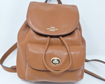 Vintage 90s Coach British Tan Back Sac Backpack \ Made in USA 