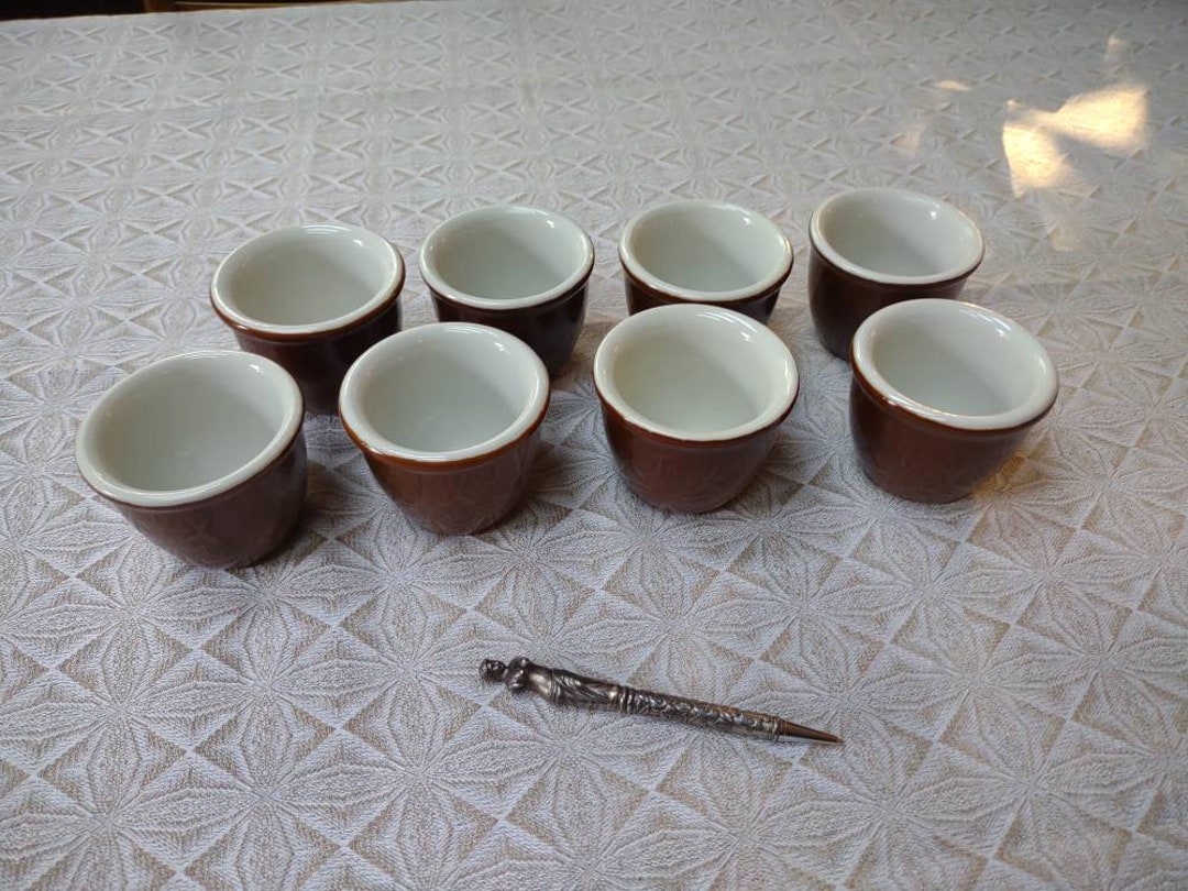 Hall Made in USA Brown Ramekins Custard Cups 8 Etsy