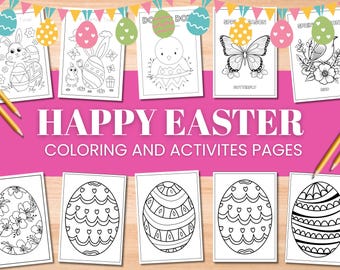 Easter Coloring Pages | Printable Art | Kids Activity Sheets | Instant Download Pdf Format