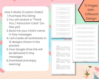 Personalized Name Tracing Worksheet | Handwriting Practice (Digital Download)