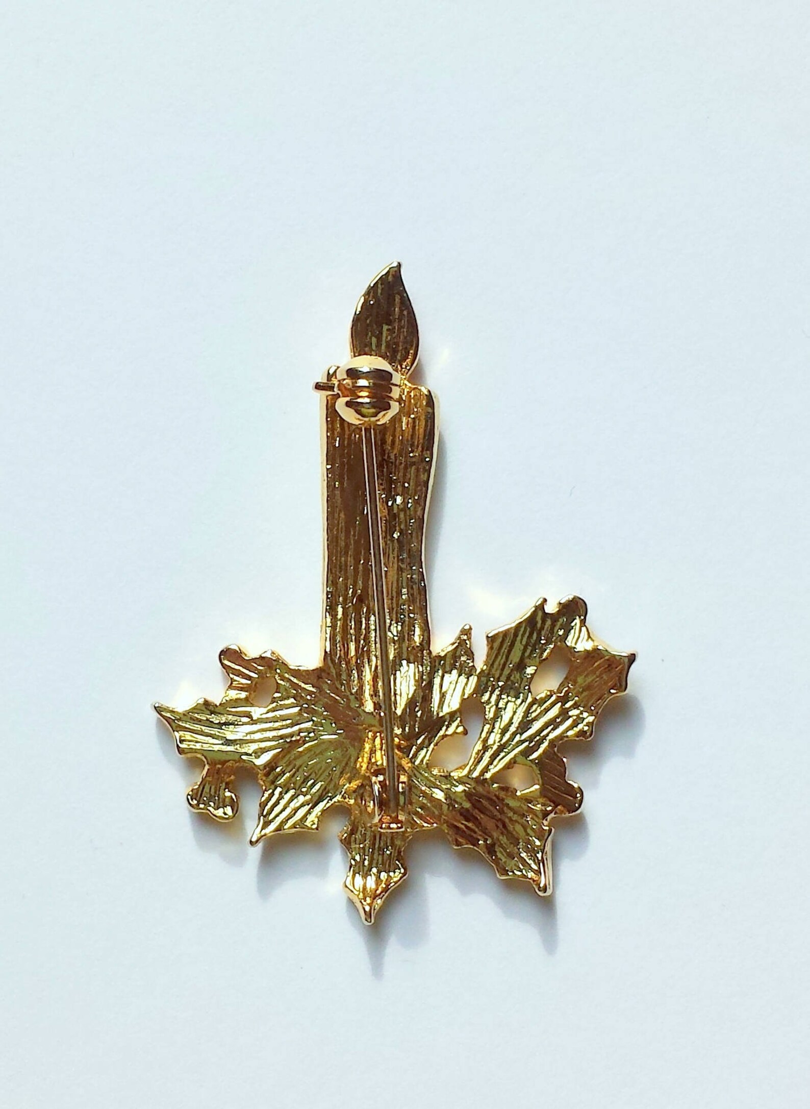 Christmas Candle Brooch Pin Vintage Etsy