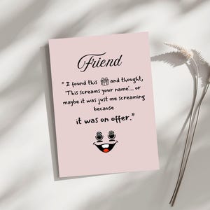 Funny Friendship Card: Screaming Your Name (Digital Download)