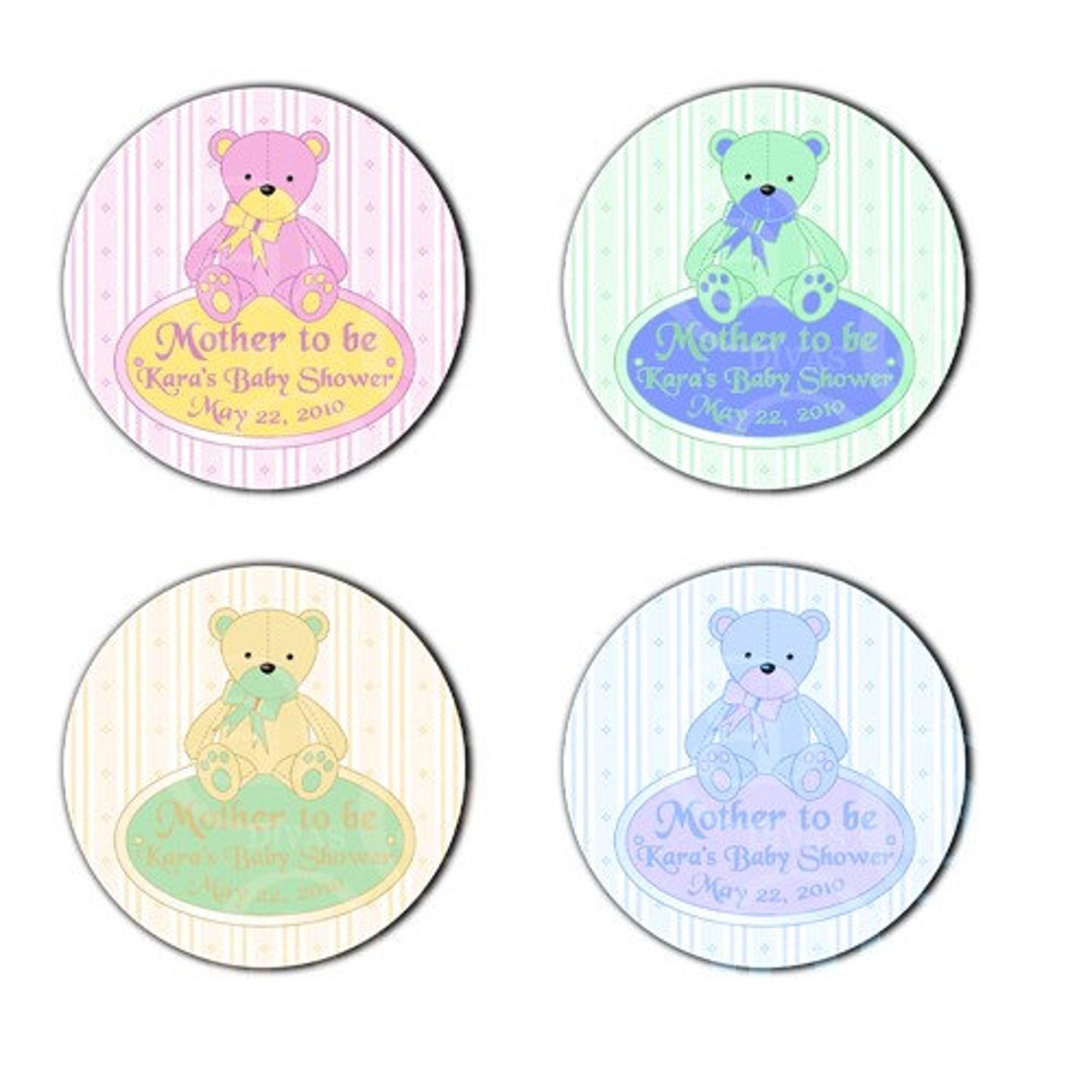 Personalized Teddy Bear Baby Shower Designer Labels 100 Etsy