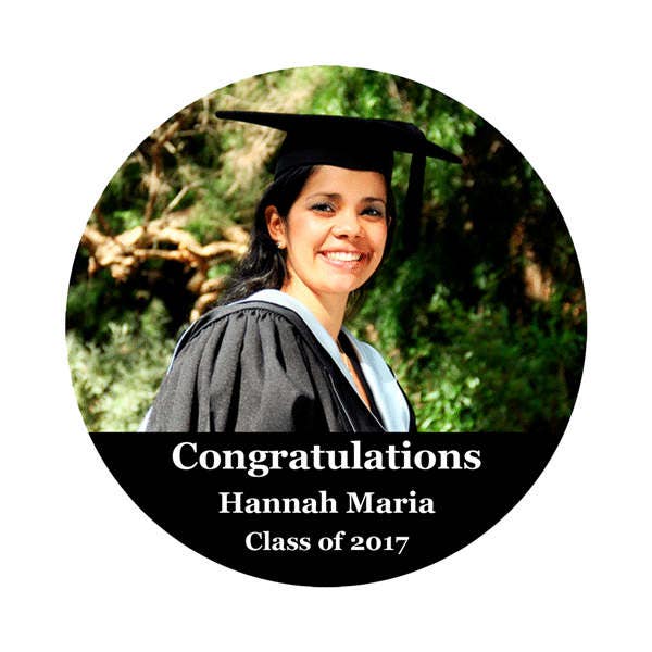 Graduation Photo Labels Class of 2017 Custom Personalized - 100 GLOSSY Round Stickers