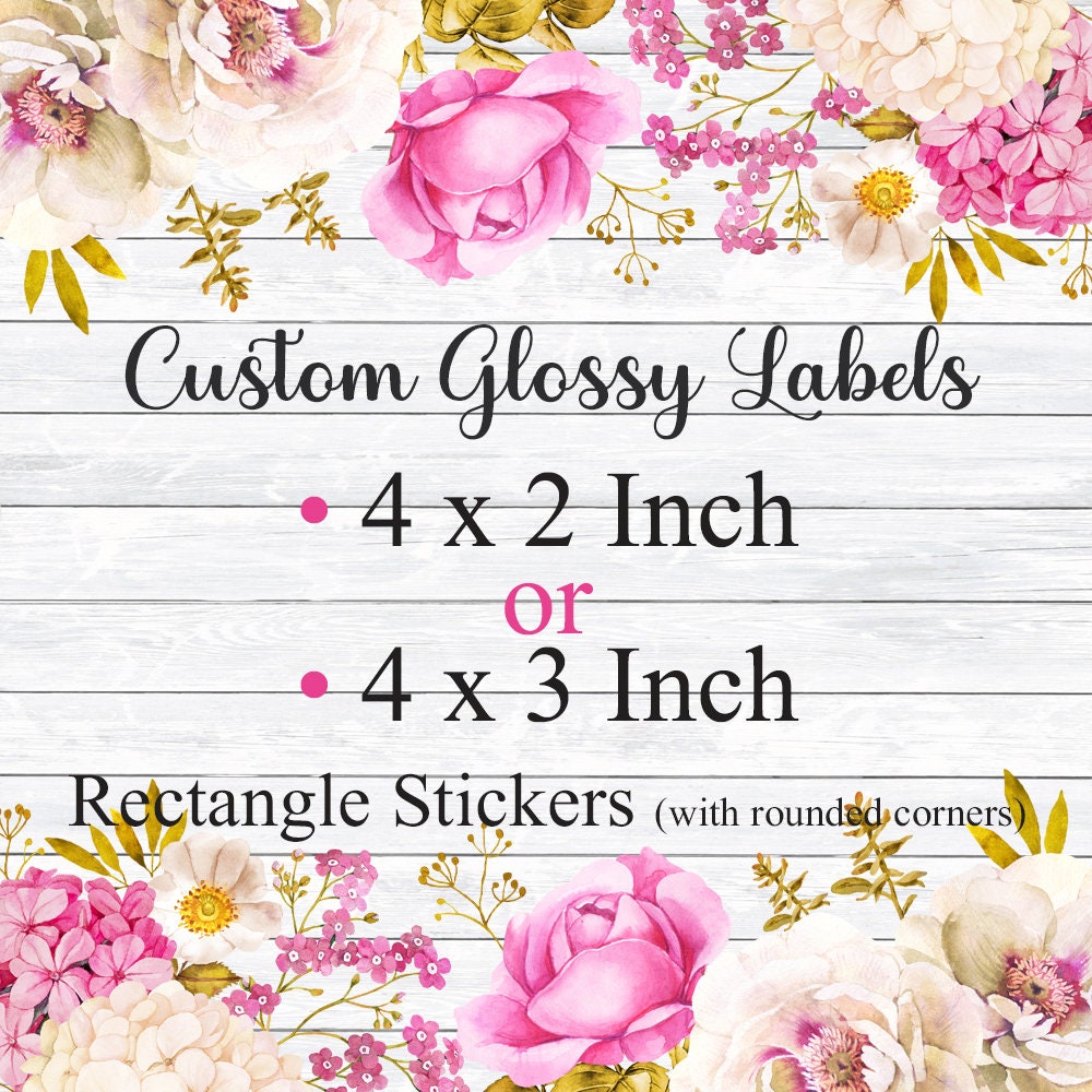 Custom Glossy 4 X 2 / 4 X 3 Inch Rectangle Labels, Roll Fed Label ...