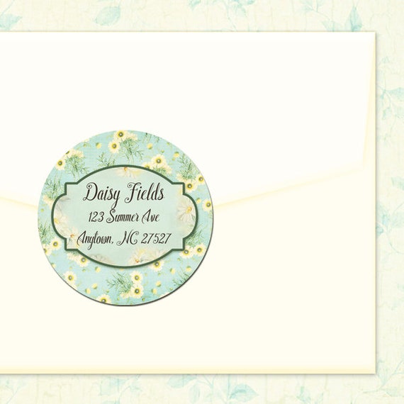 Whimsical Daisy Flower Wedding Return Address Labels