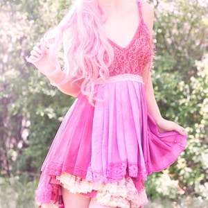 Unicorn Rainbow Princess Hot Pink Mini Dress