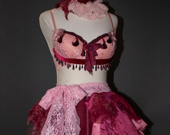 Pink Sparkly Circus Costume - (4 piece set)