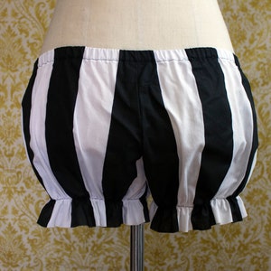 CUSTOM Mini Micro Bloomers 2 inch Black and White Bold Stripes image 5