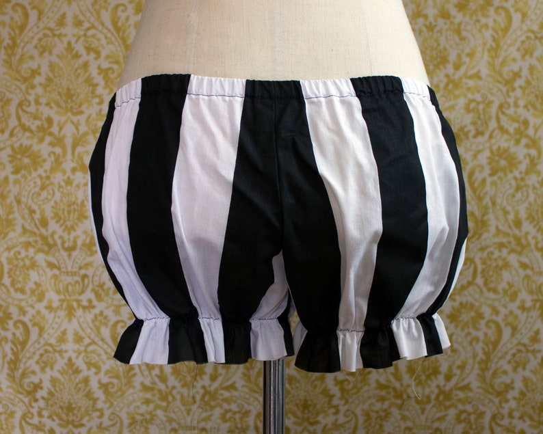 CUSTOM Mini Micro Bloomers 2 inch Black and White Bold Stripes image 5