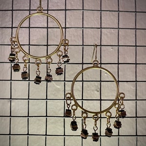 Dangle Earring Mix Gold Hoops