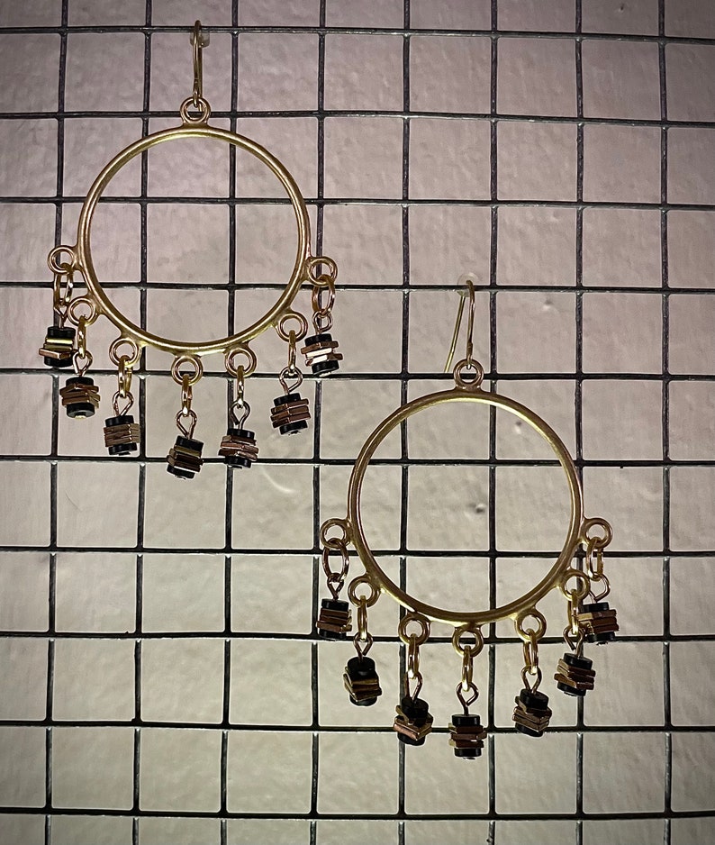 Dangle Earring Mix Gold Hoops