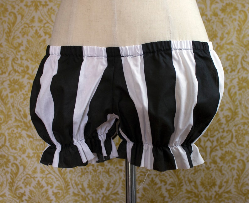 CUSTOM Mini Micro Bloomers 2 inch Black and White Bold Stripes image 2