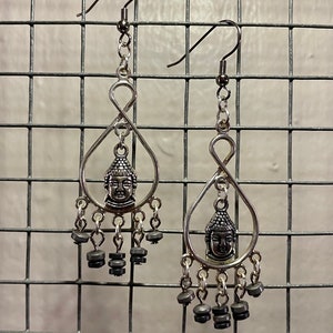 Dangle Earring Mix Silver Buddha