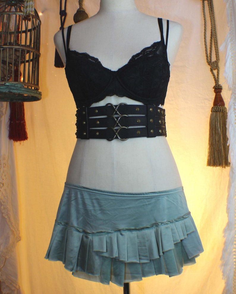 Sea foam Ruffles Aqua Mini Skirt