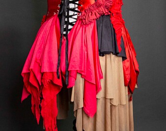 knee length dresses for ladies Multi-Color Circus Short Sleeves Multi-layer Print Ruffle Bowknot Swe   LolitaInside