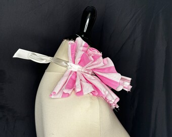 Collier Circus à rayures roses et blanches