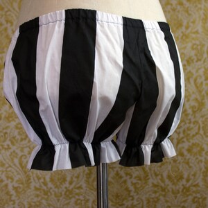 CUSTOM Mini Micro Bloomers 2 inch Black and White Bold Stripes image 4