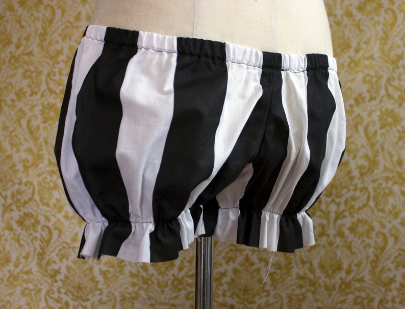 CUSTOM Mini Micro Bloomers 2 inch Black and White Bold Stripes image 3